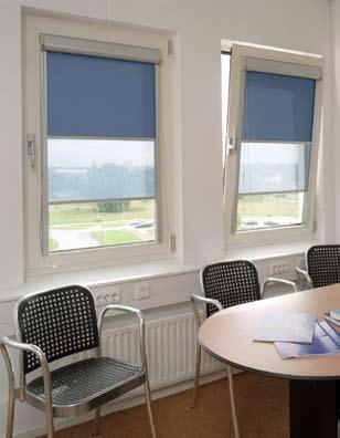 profile guides. Roller blind systems with side chain or power mechanism.