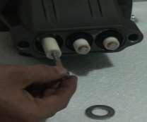 Then install the plunger screw with copper washer and