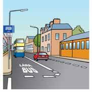 Special signs and markings for buses, trams, rail and light rail There are special regulatory signs and markings used to show the parts of a road that are reserved for particular vehicles, namely