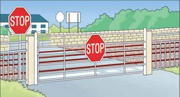 General instructions for the safe use of different types of level crossing 1. Unattended railway level crossings with iron gates These unattended level crossings are found on minor roads.