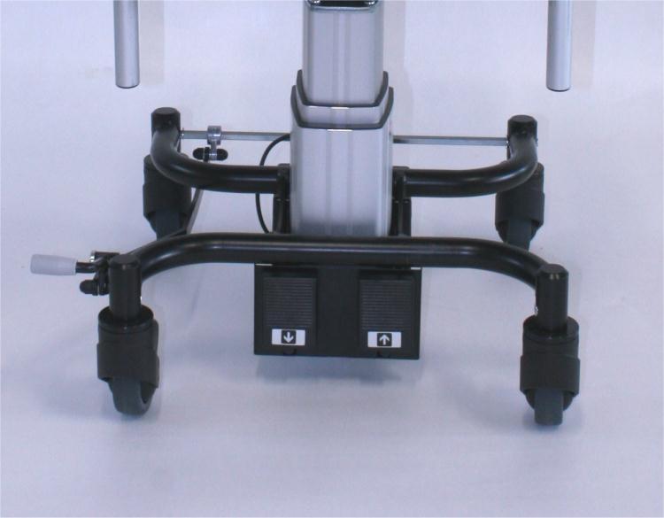 4.3.2 Adjusting the height of the chair Carl Heel The height of the Operator chair Carl Heel can be adjusted by pushing with the heel at the control buttons, which are located at the base between the