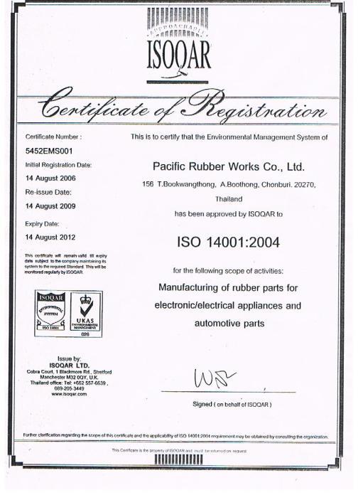 Quality Standard ISO 9001: 2008 Cert. No. 01 100 048925 ISO/TS 16949: 2009 Cert.
