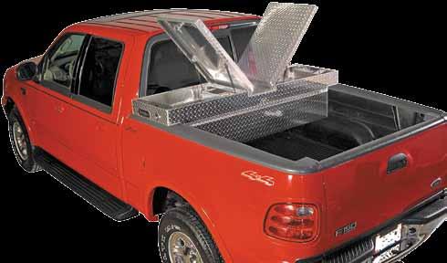 CROSS BOXES Molded Polymer Gull-Wing Suspends from pickup side rails, allowing clearance underneath. Heavy-duty, high-density, molded polymer construction.