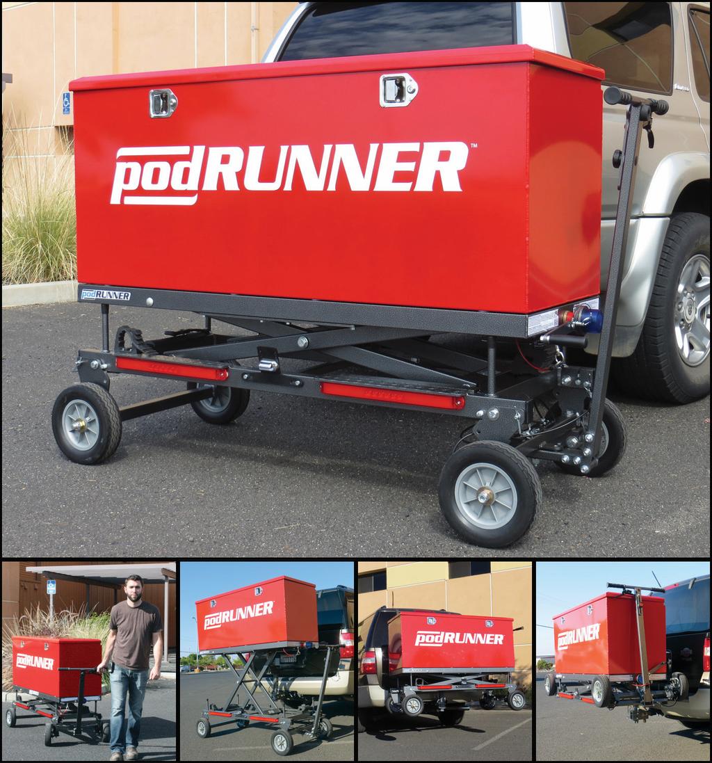 Owner s Manual The PodRunner portable delivery system consists of a fully customizable payload (the Pod ) securely attached to a scissor-lift chassis with all-terrain tires (the "Runner").