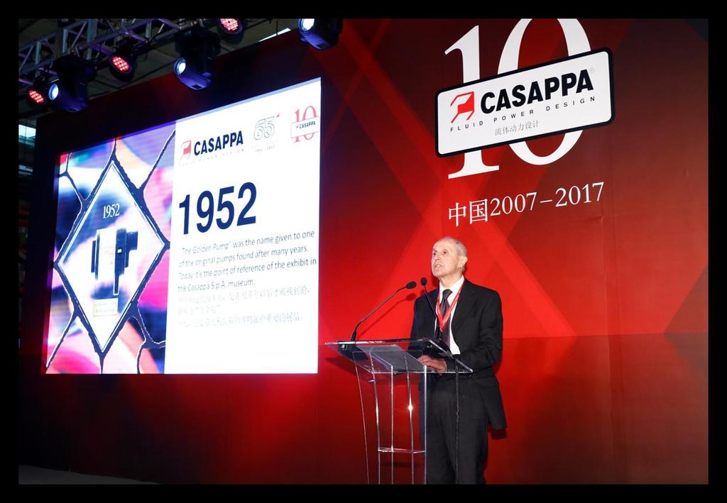 Casappa: for 10 years, we have been growing in China, too SHANGHAI, 13 October 2017. For ten years, Casappa has been growing in China, too.