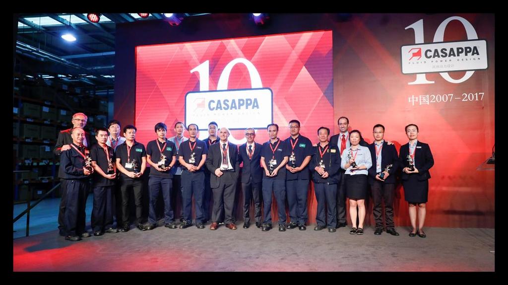 The Shanghai event honoured the CHS employees with greatest seniority, but also the key customers that continue to place their trust in Casappa, as well as the local suppliers that have reached high