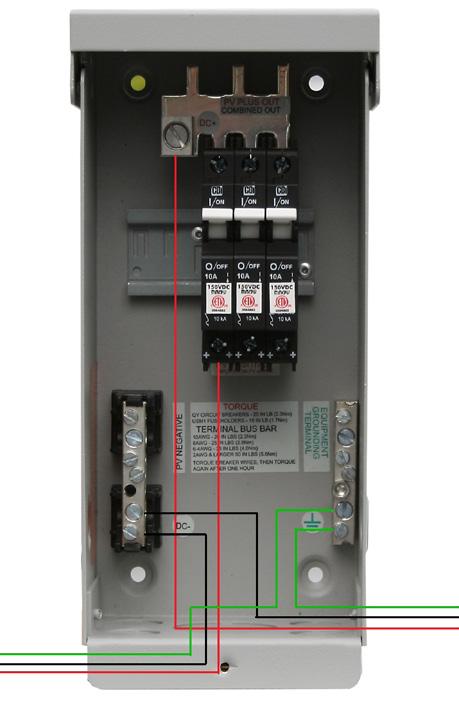 For all connections use correct interconnect cables and tray cable (see figure right). 1 Module 2 Modules PV Array Wiring (Disconnect) 1.