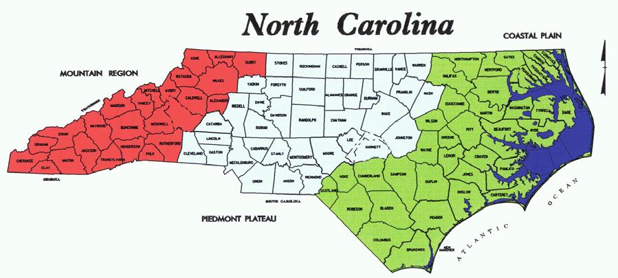 CHAPTER 3. PILE LOAD TEST DATA 3.1 GENERAL DESCRIPTION OF NORTH CAROLINA GEOLOGY North Carolina is divided into three distinct geologic regions: mountain, piedmont and coastal.