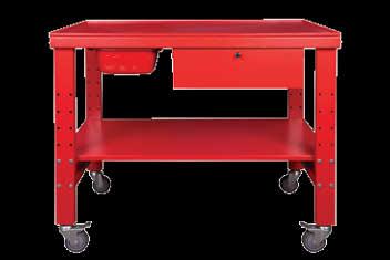 load capacity) Two key-lock steel drawers with full-extension, ball-bearing slides One 12-gauge steel shelf with a 550 lb.