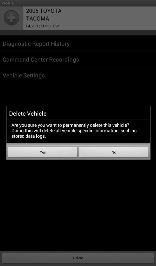 Managing Vehicles MANAGING VEHICLE SETTINGS When the When all desired changes have been made, tap Vehicle Settings to return to the Vehicle Settings page.