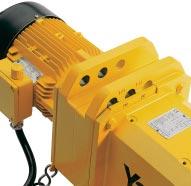 Integral limit switches for highest and lowest hook positions are standard.