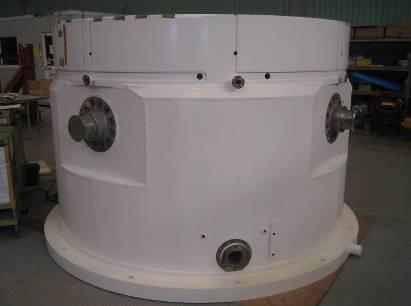 5m, Height 2m Weight:Body 28ton Primary lid 4ton, Secondary Lid 4ton Metal gasket :Double Al Gasket Measurement