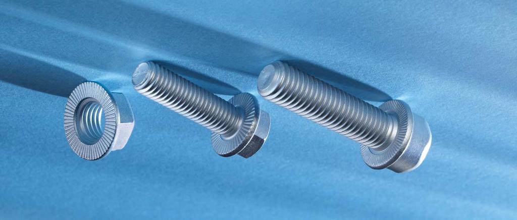 RIPP LOCK lock screws and nuts Special advantages n Reliable fastening connections, no additional elements required n Increased contact area makes washers and spring washers unnecessary n Rounded