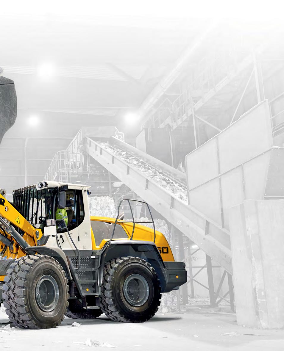 Windscreen guard (optional) Additional working lights, front/rear (optional) Premium Display, Touchscreen (L 524 - L 542 optional / L 550 - L 580 as standard) Liebherr control lever with mini