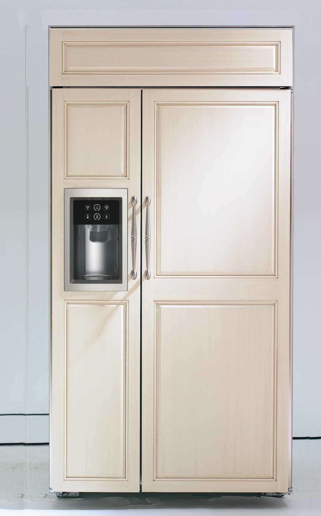 MONOGRM 42" UILT-IN SI-Y-SI RRIGRTOR TURS N NITS L LIGHTING Light columns in the freezer and fresh food compartments extend the full length of the interior and L lighting located inside the vegetable