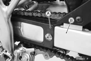 ) j Chain Guide Wear Inspection Visually inspect the drive chain guide and replace it if excessively worn or damaged. A.