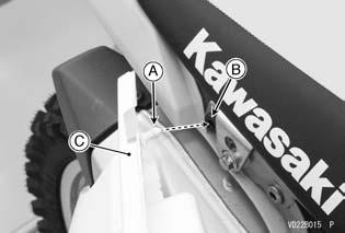 Insert the hooks of the seat under the flange collar and bracket. Insert the projection of the side cover into the grommet on both sides.
