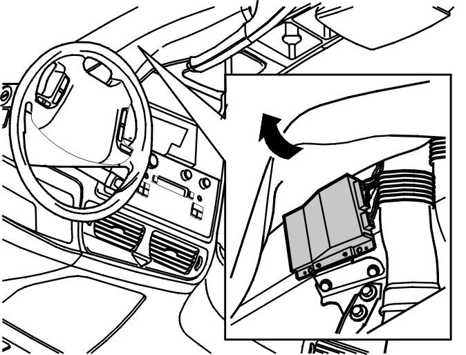 Install the 2x screws. (M8). Tighten. Finishing work Fold the carpet back into position. Install the panel for the center console.