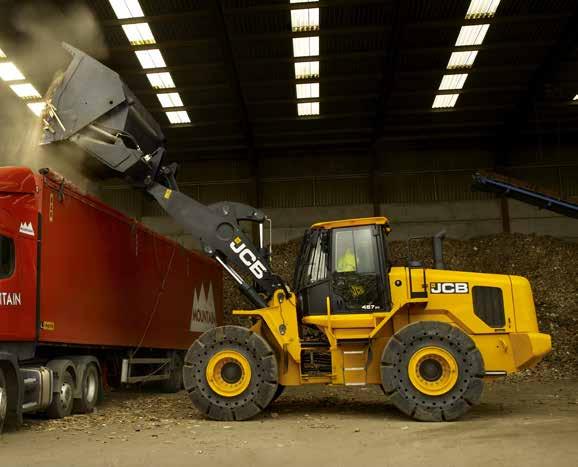This feature controls tractive effort via the transmission, diverting maximum power to the loader hydraulics and reducing service brake wear and fuel consumption.