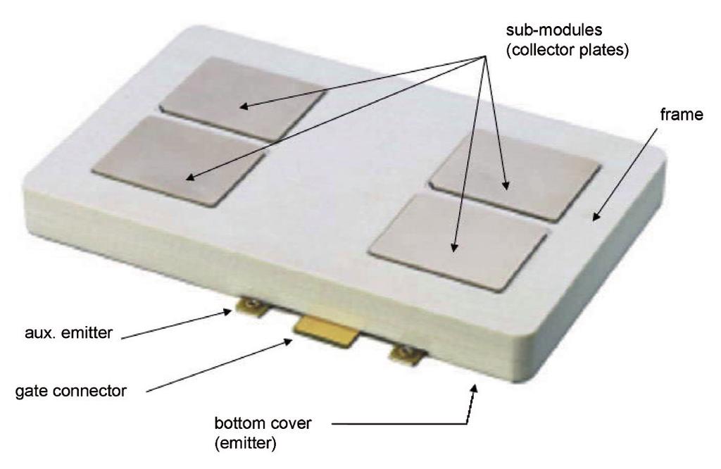 1 Introduction Figs. 1 and 2 illustrate the fundamental difference between conventional and StakPak technology. The collector side of the sub-module pictured in Fig.