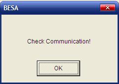 2. If there is no communication, a message text box will appear (see below) Fig. 83. Fig.83 In this case, unplug the Analyzer from the PC and repeat Step 4 and Step 5.