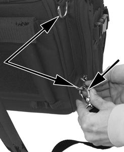 AL Failure to install this accessory properly may allow portions of the bag or its mounting materials to contact the vehicle s moving parts.
