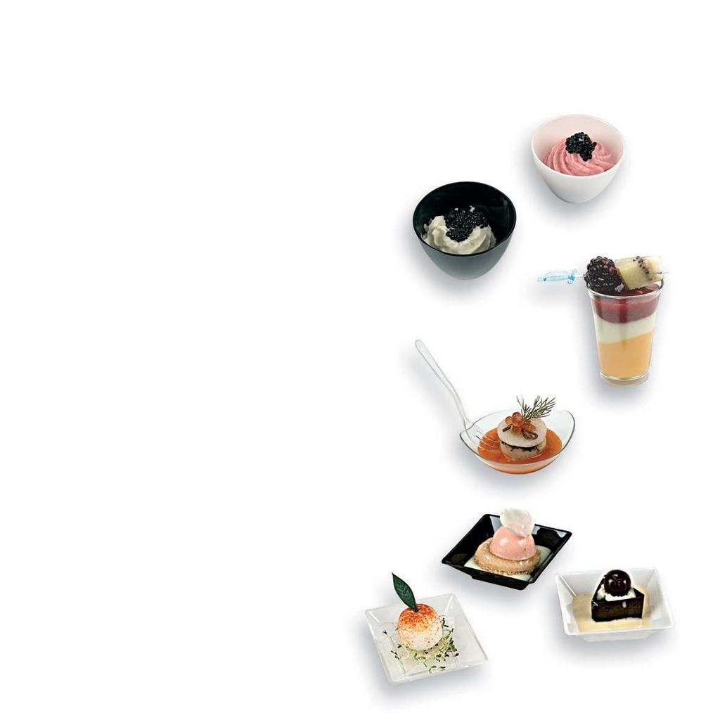 Mini Dishes Mini Pleasure VLUE range ll advantages of the single use with the variety of shapes and materials.
