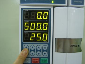 Direction for Operation Setting the Flow Rate and Delivery Limit Press the SELECT key. The digits in the LED digital display will blink in 7seconds.