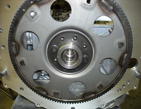 Install the pilot collar onto the stock Toyota flexplate spacer ring as shown. This is an interference fit (press fit).