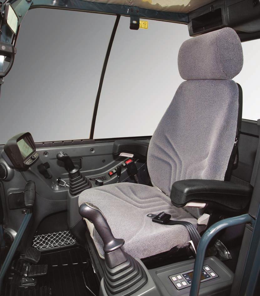 A tilt-up left side control console provides easier entrance and exit from the cab. 4.