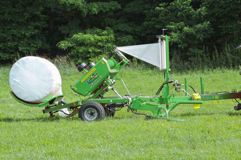 SELF-LOADING/STATIONARY BALE WRAPPERS SPIN SPIN SPIN S SPIN F SPIN -stationary round bale wrapper. Linkage attachment, driven with tractor s hydraulics.