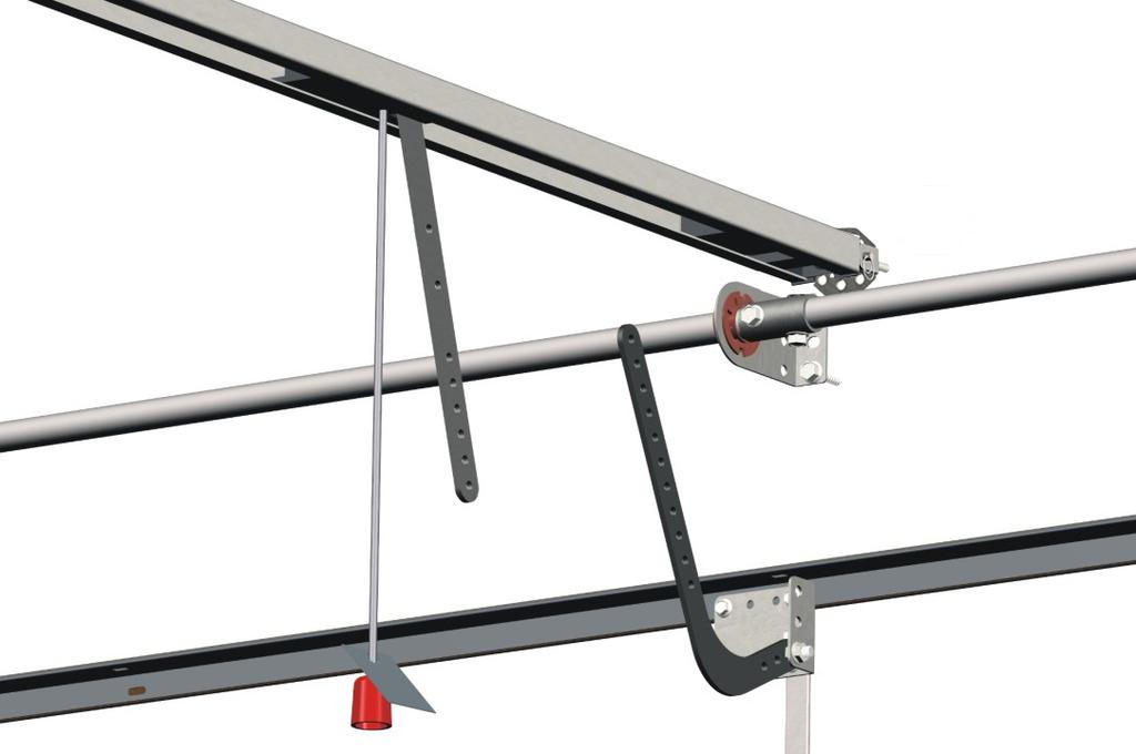 Slide trolley to about 12" (305) from the opener header bracket. See Figure 20 STRAIGHT POWER ARM Position straight power arm and curved power arm so at least two sets of holes line up.