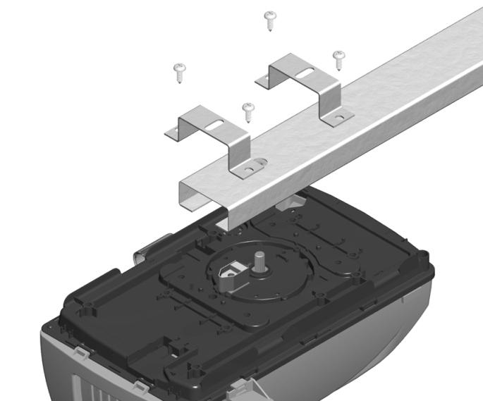 Flanges on "C" brackets must fit into the four recessed areas on chassis. The rail assembly must be at a right angle to the power head for the "C" brackets to fit properly.