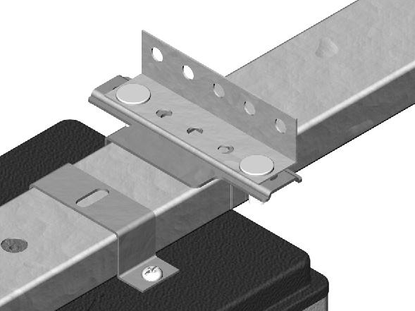 See Figure 8 Fasten the 5 (127) punched angle and the rail support bracket locks to the rail support bracket.