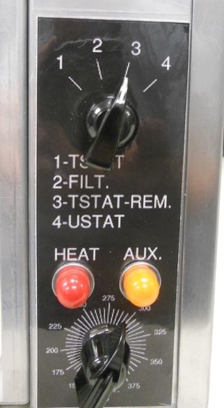 AUXILLIARY COOKING CONTROL BACK UP E5 CONTROL POSITION #3 WITH FILTRATION OPTION PURPOSE: The purpose of the auxiliary cooking controller POSITION #3 is to provide uninterrupted service to the fryer