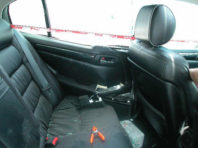 There was lateral intrusion of the left rear door panel and the window frame into the 2 nd left seat area. The left rear window glazing disintegrated.