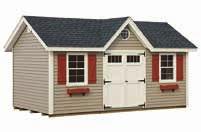 Page 6 10' x 12', Clay T-111, White Trim, Black Doors Cupola, Vents,