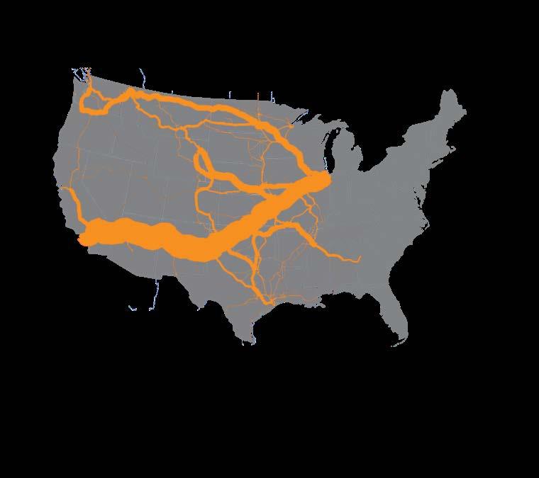 BNSF is a Leading U.S. Railroad A Berkshire Hathaway company 32,500 route miles in 28 states and operates in three Canadian provinces Approximately 8,199 locomotives 13,000 bridges and 88 tunnels
