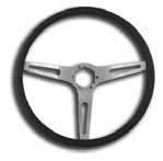 They measure 14 in diameter. X2530 68-82 Black Leather/Mahogany Steering Wheel - Chrome - 3 spoke... $ 89 99 X2575 68-82 Mahogany Steering Wheel - Black - 3 spoke.