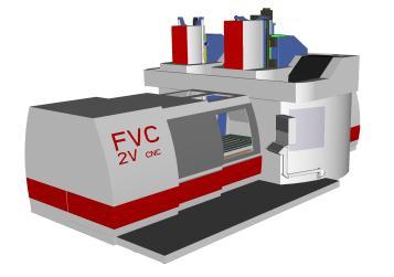 MACHINE DESCRIPTION FVC CNC is a bridge type machining centre featuring fixed cross beam with vertically oriented ram and travelling clamping table.