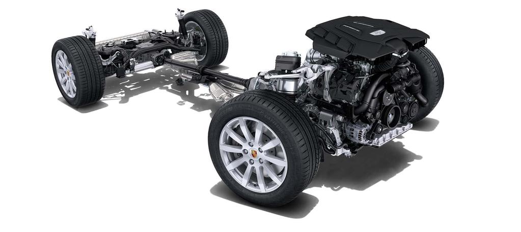 Chassis of the new Cayenne Hang-on all-wheel drive Rear-axle steering Porsche
