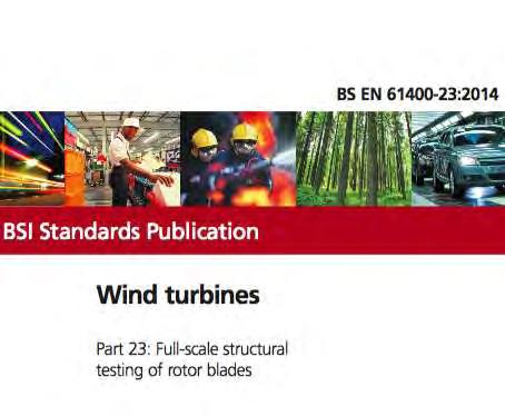 Blade testing standard BS EN 61400-23:2014 Test procedure Mass/COG of the