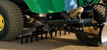 REAR RAKE FEATURES FLOATING ACTION TO FOLLOW GROUND CONTOURS FOR