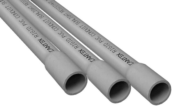 Schedule 40 Conduit - ell End Meets specifications UL 65 and NEMA TC 2 Rated for 90 C Cable Sunlight Resistant 0 Lengths Schedule 40 Conduit elled End 0 Lengths Part No. Size O.D. I.D. Min.