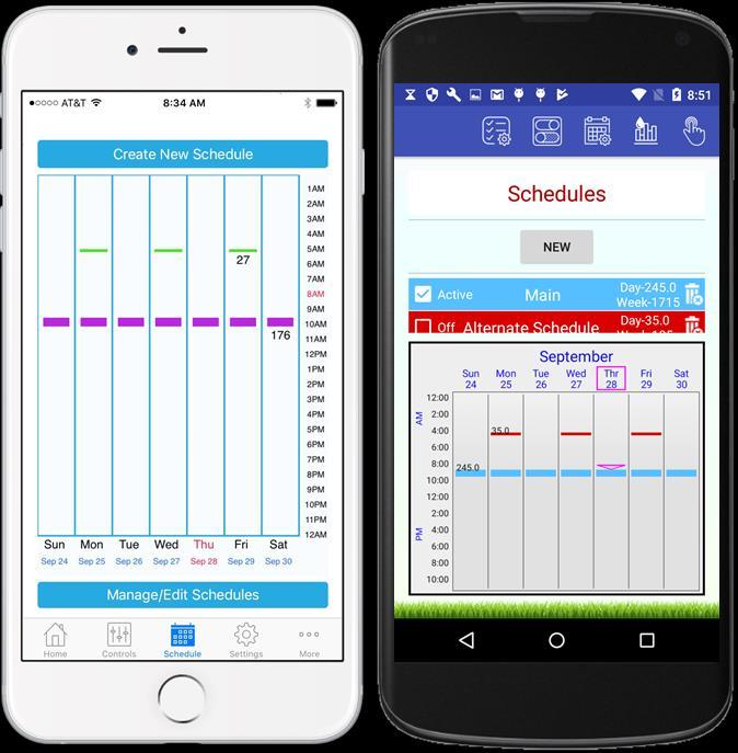 Setup Watering Schedules Schedule Programming The H2OPro system provides a simple, intuitive interface for programming watering schedules using your smart device.