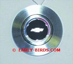 Each Excellent quality reproduction manufactured to duplicate the CHTP4201 110.99 1965 Wood Wheel Horn Button Assembly Standard or wood wheel, Premium quality correct horn button.