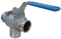 SJ-630 Three Port all Valve The Shurjoint Model SJ-630 is a groovedend three-port ball valve designed to divert media from bottom inlet to either of the two outlets ports.