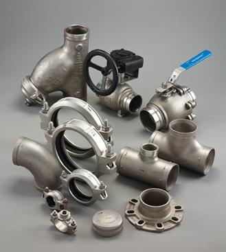 Stainless Steel Series Shurjoint offers a full range of stainless steel grooved mechanical couplings in F8 (304) and F8M (316) for general service applications and in specialty alloys for