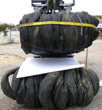 However, the small change in dilatancy angle over the stress range tested would result in only a small curvature that could not be differentiated from the variability of the tire bale interface