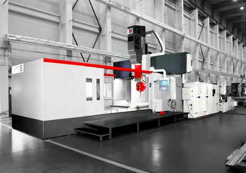 TOS FRP portal machining centre + + modern optimized composite solution of major parts of machine + + fixed portal, movable table + + fixed or movable cross rail + + thermal stabilization of